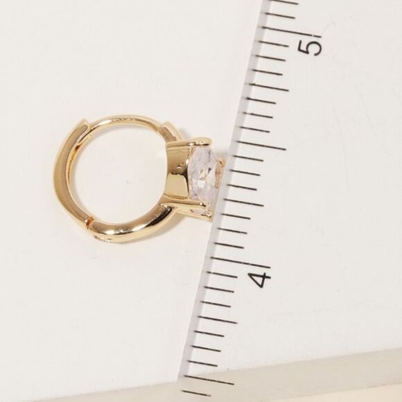 Heart Crystal Huggie Hoop Earrings | Women's Accessories | Jewelry - Picture 4 of 4